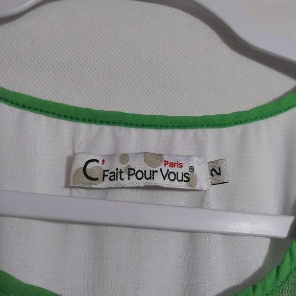 C'Fait Pour Vous Paris Green Abstract Layered Asymmetrical Fairy Boho Dress 2 - Picture 5 of 15